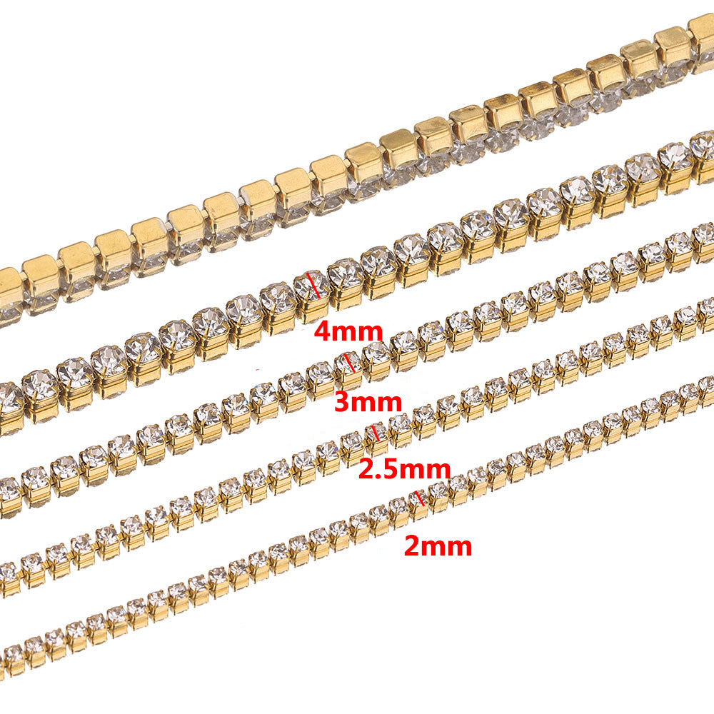 CH20 Stainless Steel Zirconia Diamond Box Chain for DIY Jewelry