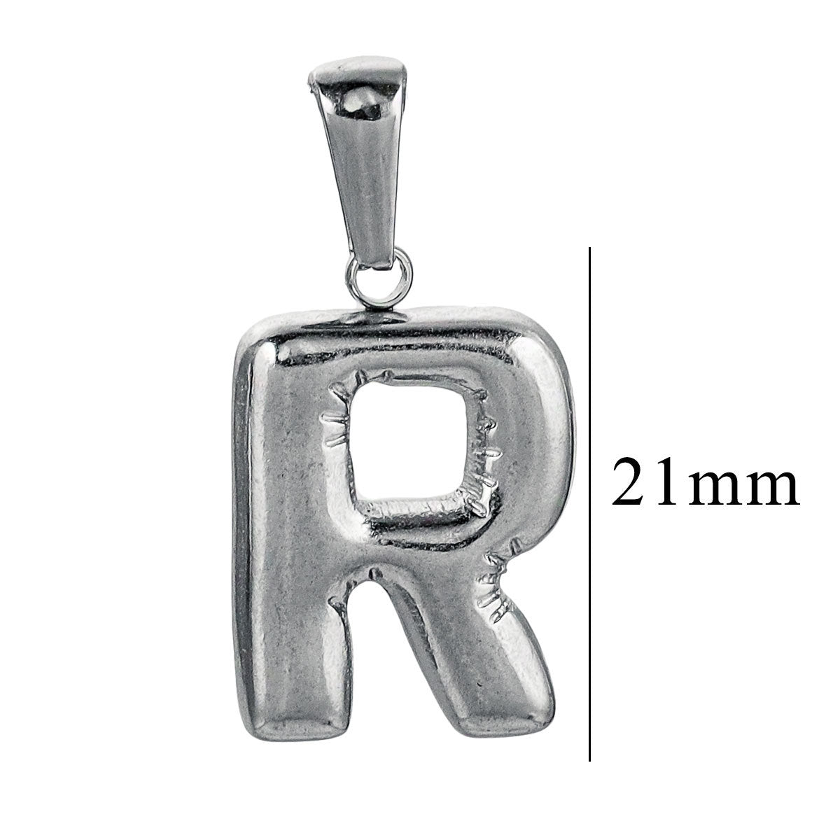 PD12 Puff Letter Pendant with Hook Stainless Steel No Tarnish Waterproof Golden Color Pendant