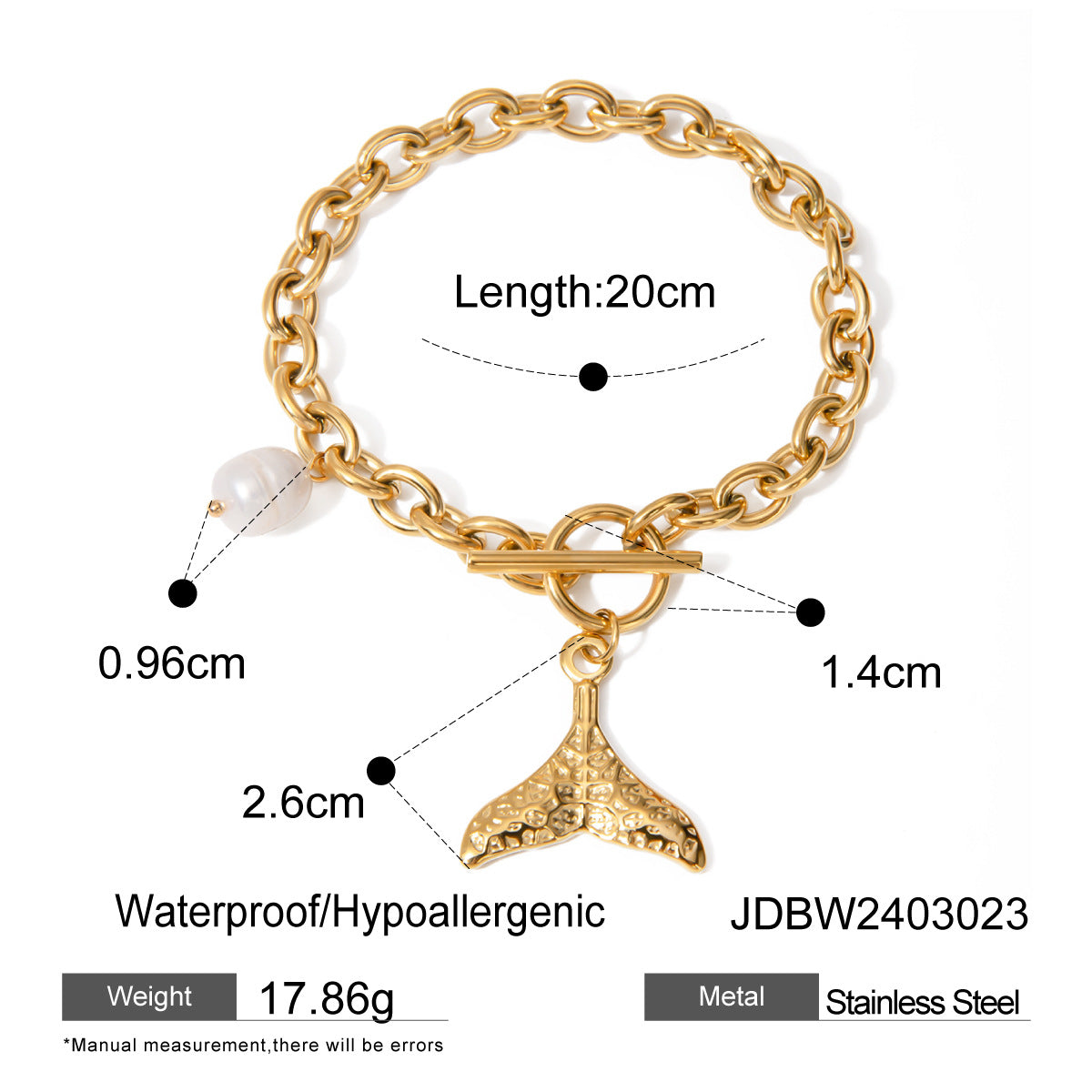 JDBW2403022 18K Gold Plated Stainless Steel Necklace Bracelet set Ocean Style Star Fish Shell Design Jewelry