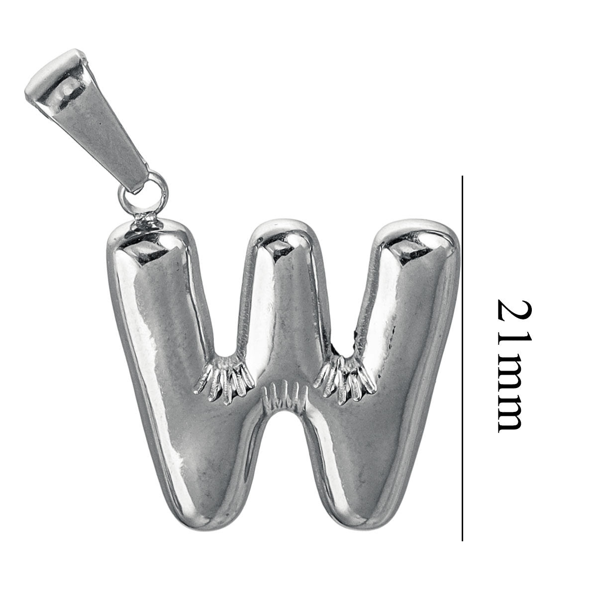 PD12 Puff Letter Pendant with Hook Stainless Steel No Tarnish Waterproof Golden Color Pendant