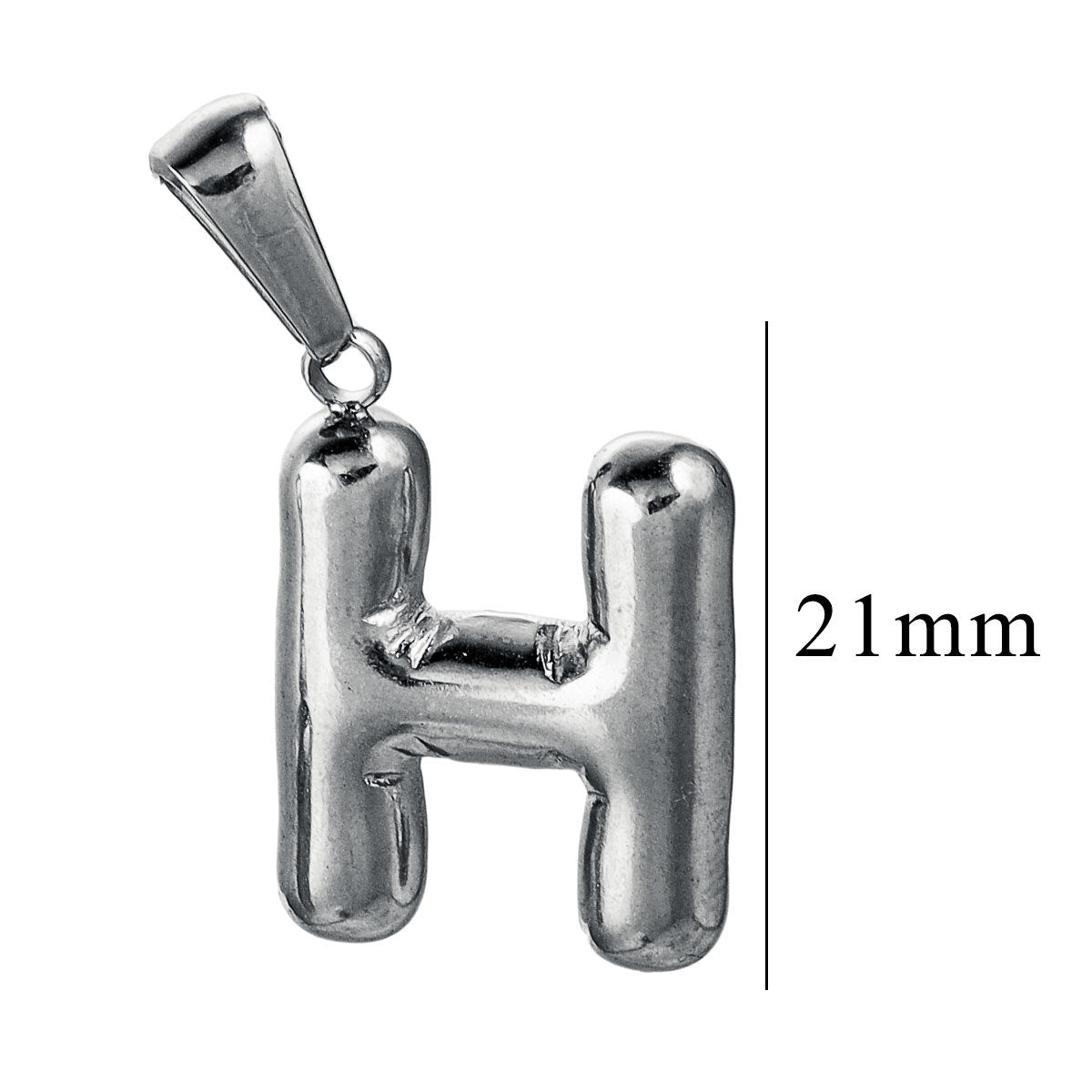 PD12 Puff Letter Pendant with Hook Stainless Steel No Tarnish Waterproof Golden Color Pendant