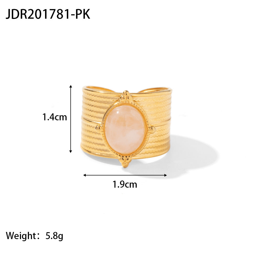 JDR20 Ring Vintage Style Stainless Steel Women's Ring Adjustable Size