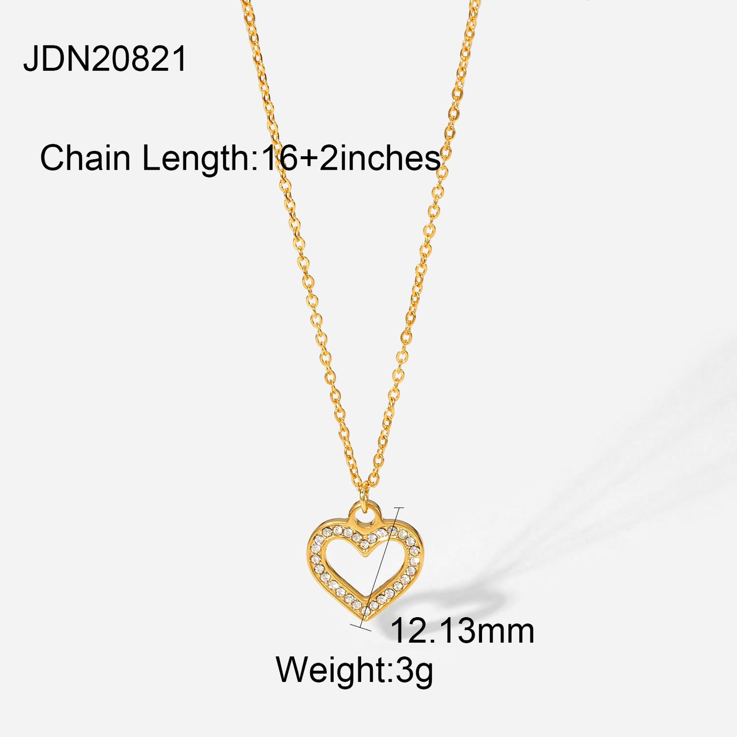 JDN20825 Snake Heart Pendant Stainless Steel Necklace for Women