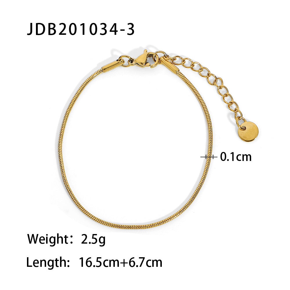 JDB2 Bracelet Stainless Steel Bracelet no Tarnish Waterproof Chain Bracelet for Women