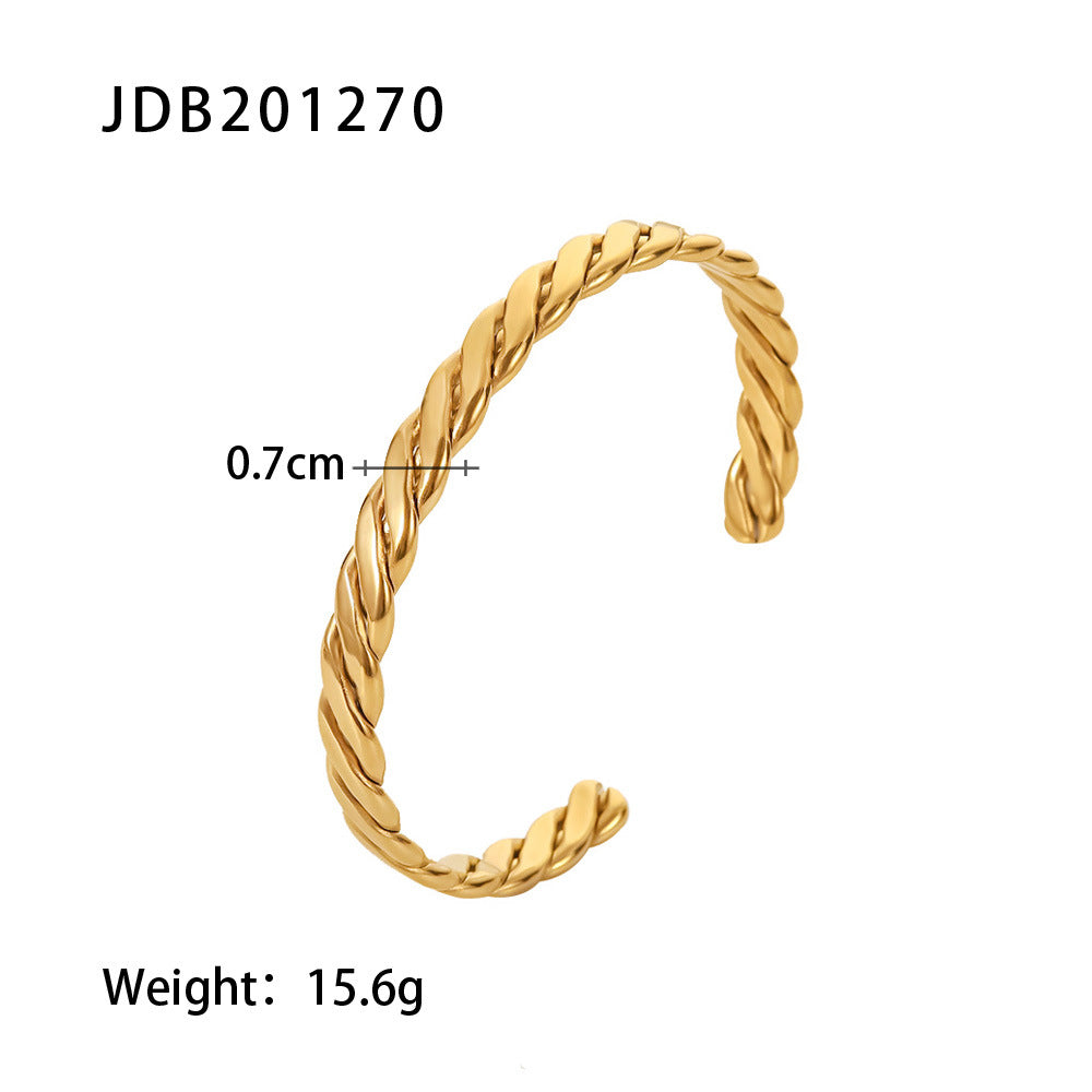 JDB2012 Bangles Stainless Steel Bracelet Bangle with Zircon for Women