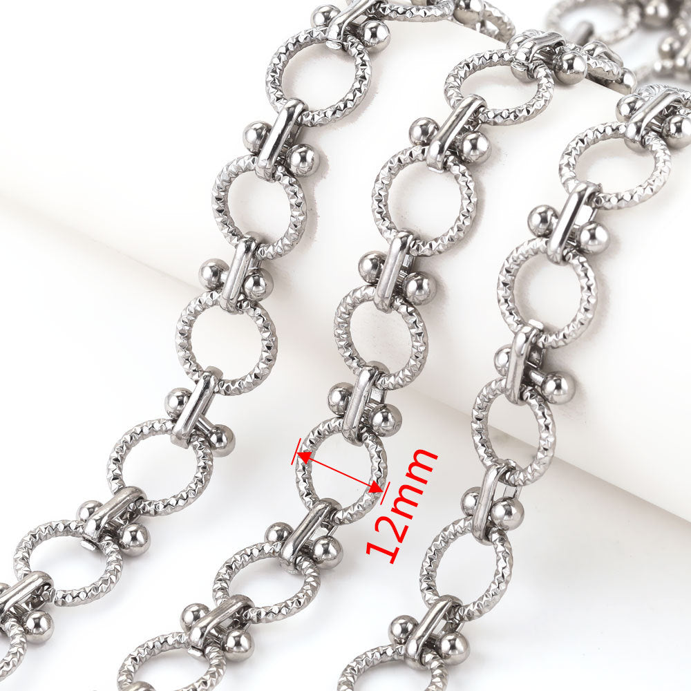 CH09 One Meter White Golden Color Stainless Steel Chain for Necklace DIY 1 meter per bag