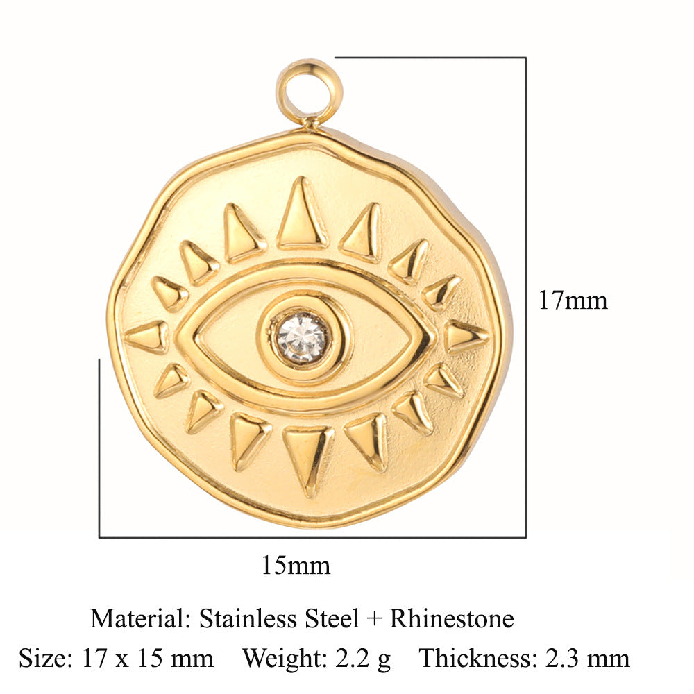 PD04 Evil Eyes Stainless Steel Pendants for DIY Charms Bracelets Necklace