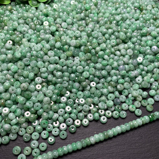 PD08 5.5*2.8mm Myanmar Jade Donut Shape Beads Natural Crystal Gemstone Real Jade