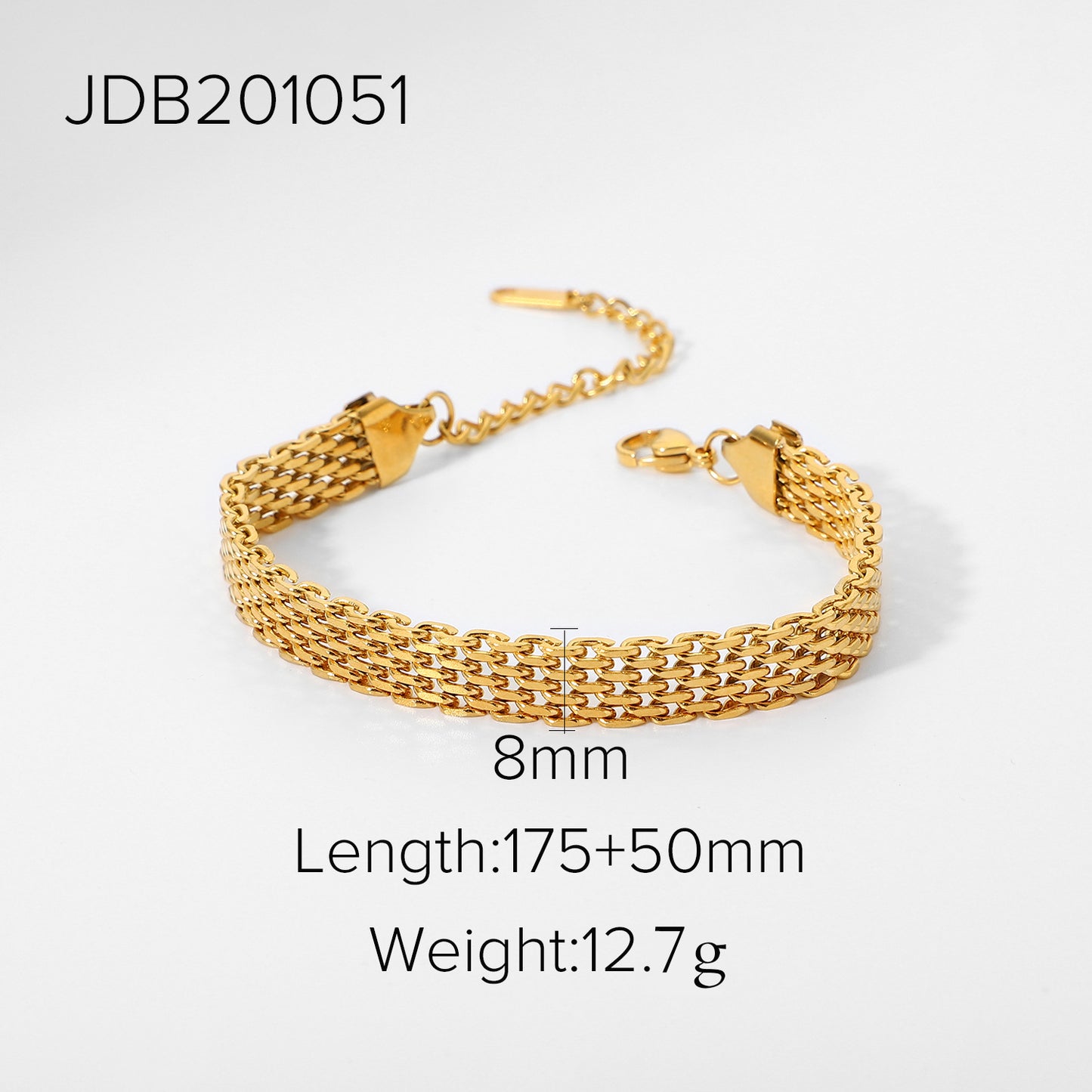 JDB201051 Vintage Style Stainless Steel Cuban Link Bracelet for Women