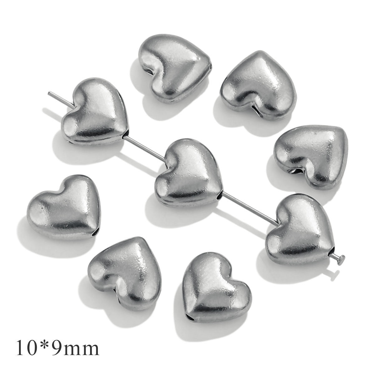 SPC30 Heart Shape Charms Beads Stainless Steel DIY Spacer Beads for Bracelet Necklace DIY Accessories